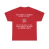 t-shirt rouge unisexe avec boussole le nord, suivant comment on est