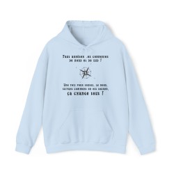 Hoodie - Sweat à capuche bleu ciel le nord suivant le sens
