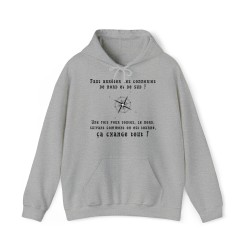 Hoodie - Sweat à capuche gris le nord suivant le sens