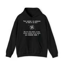Hoodie - Sweat à capuche noir le nord suivant le sens