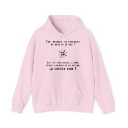 Hoodie - Sweat à capuche rose le nord suivant le sens