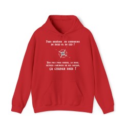 Hoodie - Sweat à capuche rouge le nord suivant le sens