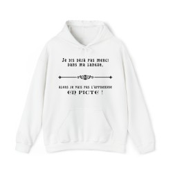 Hoodie - sweat à capuche blanc je dis déjà pas merci dans ma langue