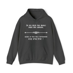 Hoodie - sweat à capuche gris foncé je dis déjà pas merci dans ma langue