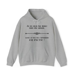 Hoodie - sweat à capuche gris je dis déjà pas merci dans ma langue