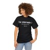 femme avec T-shirt unisexe noir ta gueule du fond du cœur