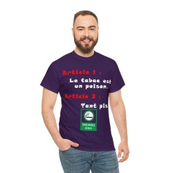 homme avec T-shirt Unisexe violet Smoking Area