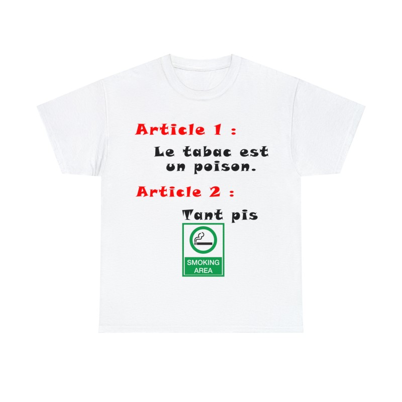 T-shirt Unisexe blanc Smoking Area
