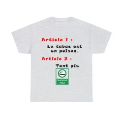 T-shirt Unisexe cendre Smoking Area