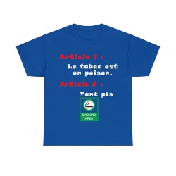 T-shirt Unisexe bleu royal Smoking Area