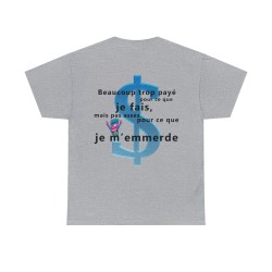 T-shirt gris beaucoup trop payé pour ce que je fais