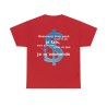 T-shirt rouge beaucoup trop payé pour ce que je fais