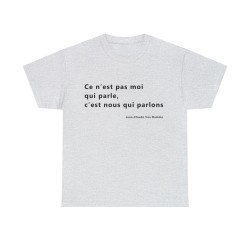 Tshirt unisex gris clair avec une phrase de JCVD