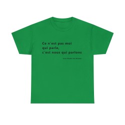 Tshirt unisex vert irlandais avec une phrase de JCVD