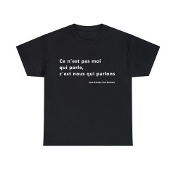 Tshirt unisex noir avec une phrase de JCVD