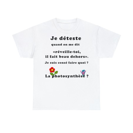 T-shirt blanc homme je déteste quand on me dis