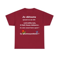 T-shirt rouge cardinal homme je déteste quand on me dis