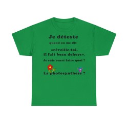 T-shirt vert homme je déteste quand on me dis