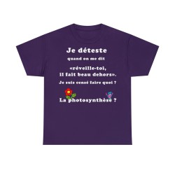 T-shirt violet homme je déteste quand on me dis
