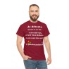 homme avec T-shirt rouge cardinal homme je déteste quand on me dis
