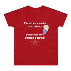 T-shirt pour homme rouge tu m'a vendu du rêve