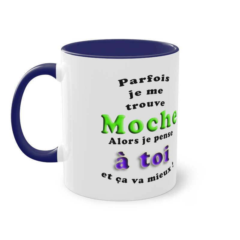 Mug Bleu marine parfois je me sens moche