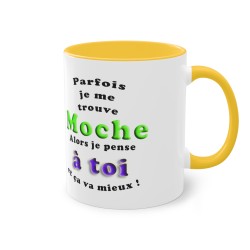 Mug jaune or parfois je me sens moche