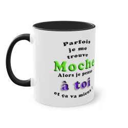 Mug noir parfois je me sens moche