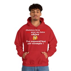 homme avec Hoodie - Sweat à capuche Rouge choisissez bien votre jour