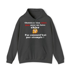 Hoodie - Sweat à capuche gris foncé choisissez bien votre jour