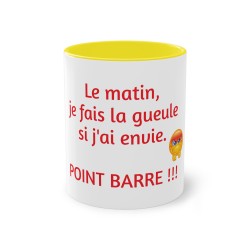 Mug jaune le matin je fais la gueule
