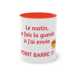 Mug rouge le matin je fais la gueule