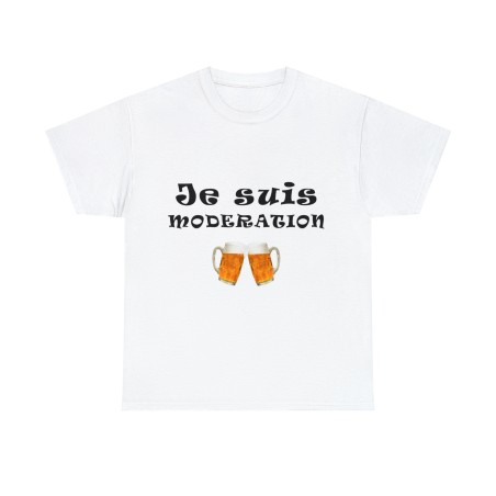 T-shirt blanc unisexe  je suis modération