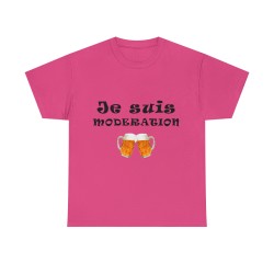 T-shirt fuchsia unisexe  je suis modération