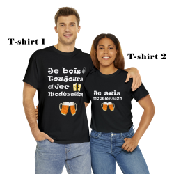 couple avec t-shirt à choisir dans le pack modération