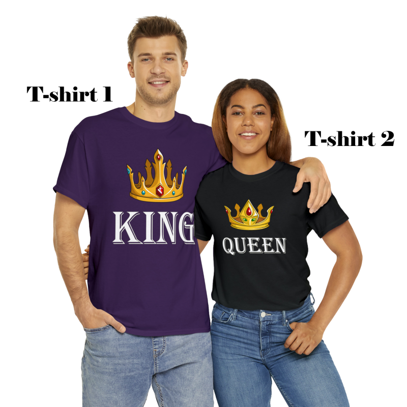 T-shirts a choisir dans le pack king & queen