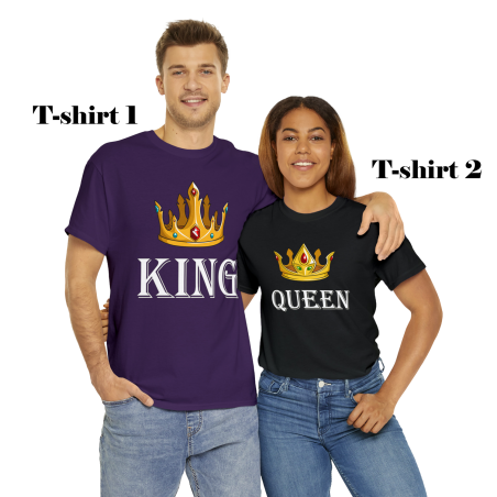T-shirts a choisir dans le pack king & queen