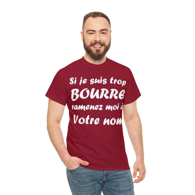 Homme avec t-shirt cardinal personnalisable si je suis bourré
