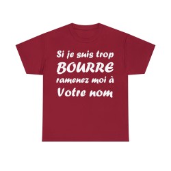 t-shirt rouge cardinal personnalisable si je suis bourré