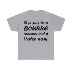 t-shirt gris personnalisable si je suis bourré