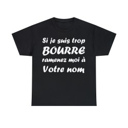 t-shirt noir personnalisable si je suis bourré