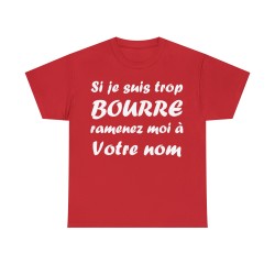 t-shirt rouge personnalisable si je suis bourré