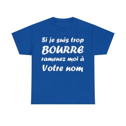 t-shirt bleu royal personnalisable si je suis bourré