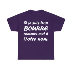 t-shirt violet personnalisable si je suis bourré