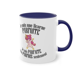 Mug licorne bleu foncé je suis une licorne parfoite