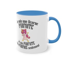 Mug licorne bleu clair je suis une licorne parfoite