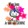 dessin du mug m'en fou je suis une licorne
