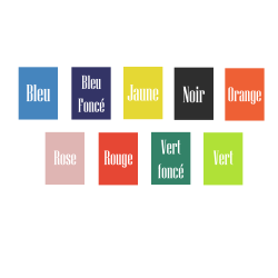 les couleur dispo pour le pack