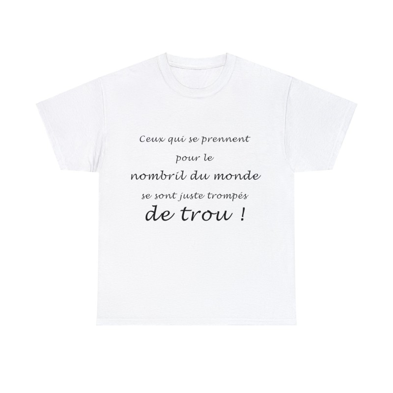 T-shirt blanc le nombril du monde