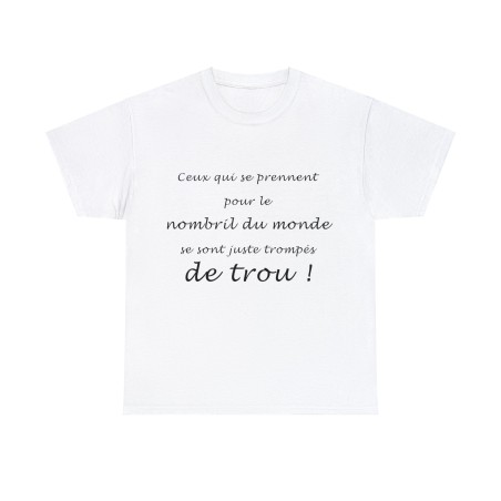 T-shirt blanc le nombril du monde